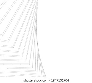 dibujo arquitectónico abstracto ilustración 3d