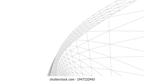 abstract architectural drawing 3d illustration