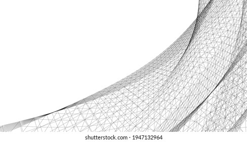dibujo arquitectónico abstracto ilustración 3d