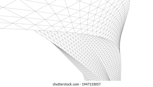 dibujo arquitectónico abstracto ilustración 3d