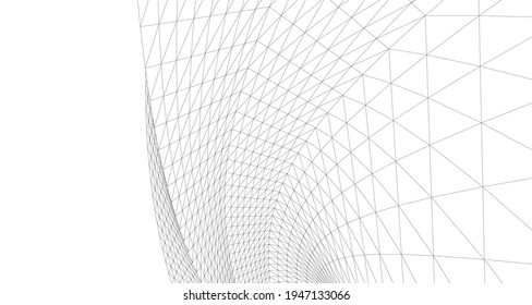 dibujo arquitectónico abstracto ilustración 3d