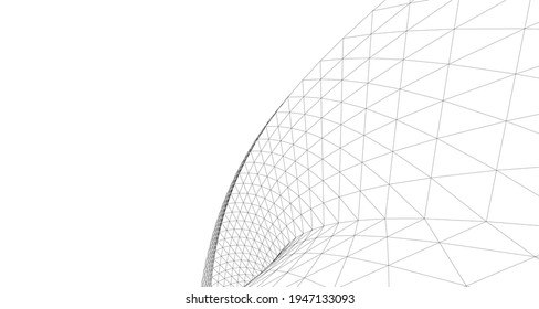 abstract architectural drawing 3d illustration