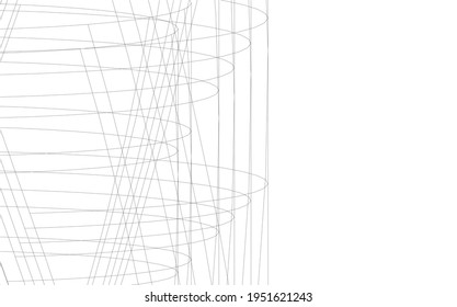 abstract architectural drawing 3d illustration