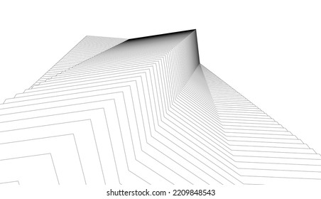 Abstract architectural drawing 3d illustration