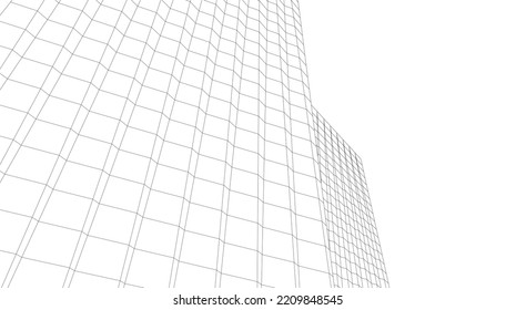 Dibujo arquitectónico abstracto Ilustración 3d