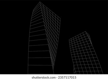 Abstract architectural drawing 3d illustration
