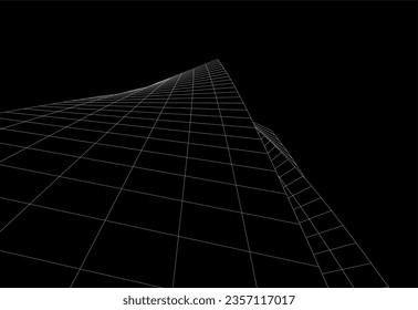 Abstrakte architektonische Zeichnung 3D-Illustration