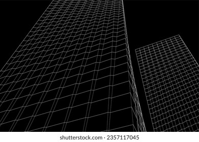 Dibujo arquitectónico abstracto Ilustración 3d