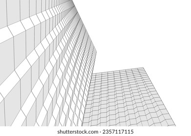 Abstrakte architektonische Zeichnung 3D-Illustration