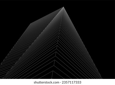 Abstract architectural drawing 3d illustration
