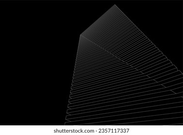 Abstract architectural drawing 3d illustration