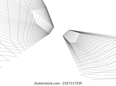 Abstract architectural drawing 3d illustration