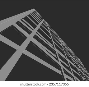 Abstract architectural drawing 3d illustration