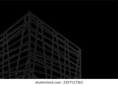 Abstract architectural drawing 3d illustration