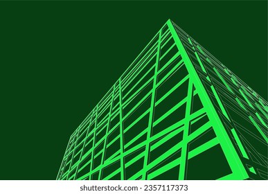 Abstract architectural drawing 3d illustration