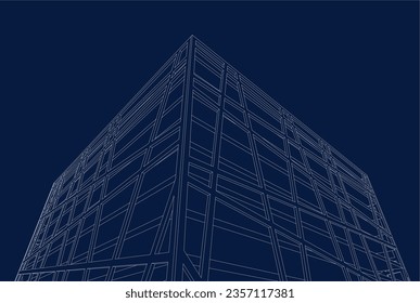 Abstrakte architektonische Zeichnung 3D-Illustration