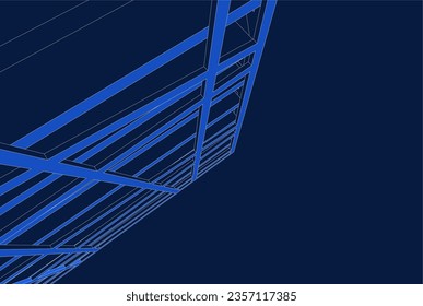 Abstract architectural drawing 3d illustration