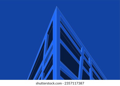 Abstract architectural drawing 3d illustration