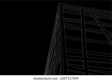 Abstract architectural drawing 3d illustration