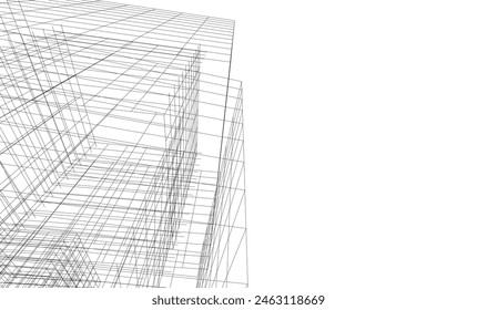 dibujo arquitectónico abstracto ilustración 3d