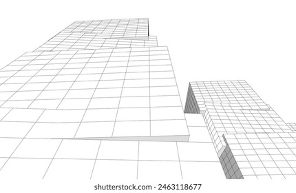abstract architectural drawing 3d illustration