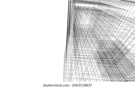 abstract architectural drawing 3d illustration