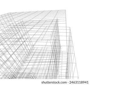 dibujo arquitectónico abstracto ilustración 3d