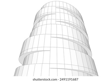Abstrakte Architekturzeichnung 3D-Illustration