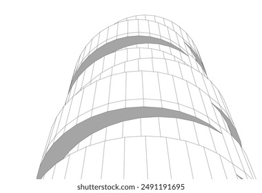 abstract architectural drawing  3d illustration
