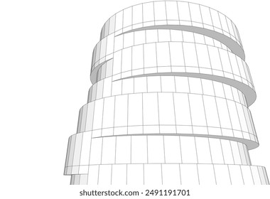 abstract architectural drawing  3d illustration
