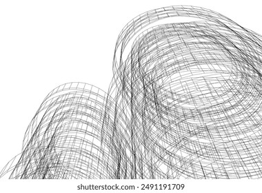 abstract architectural drawing  3d illustration