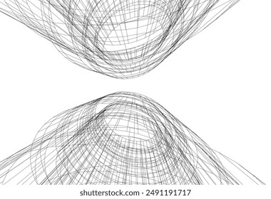 abstract architectural drawing  3d illustration