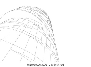 abstract architectural drawing  3d illustration