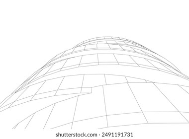 dibujo arquitectónico abstracto ilustración 3d