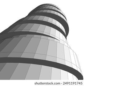 abstract architectural drawing  3d illustration