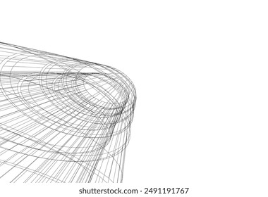 abstract architectural drawing  3d illustration