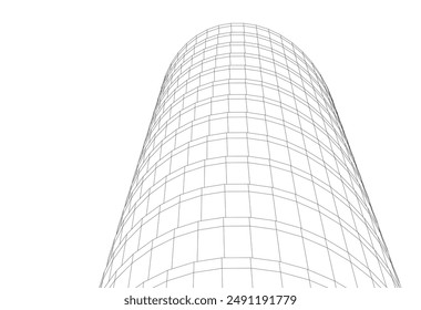 dibujo arquitectónico abstracto ilustración 3d