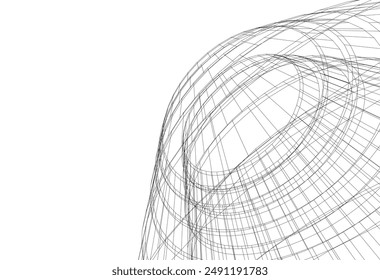 dibujo arquitectónico abstracto ilustración 3d