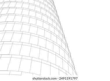 abstract architectural drawing  3d illustration