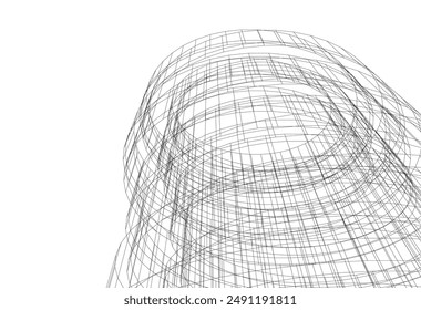 Abstrakte Architekturzeichnung 3D-Illustration