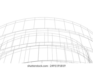 abstract architectural drawing  3d illustration