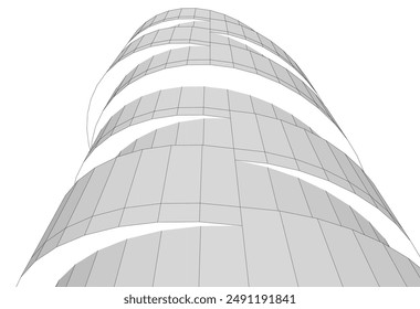 abstract architectural drawing  3d illustration