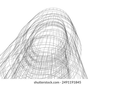dibujo arquitectónico abstracto ilustración 3d
