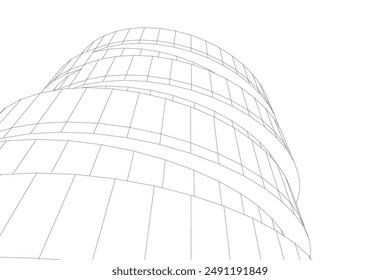 abstract architectural drawing  3d illustration