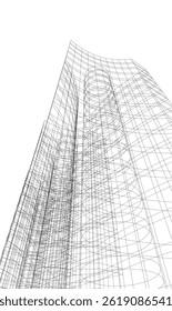 Abstract architectural drawing 3d illustration
