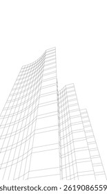 Abstract architectural drawing 3d illustration