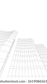 Abstract architectural drawing 3d illustration