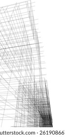 Abstract architectural drawing 3d illustration