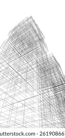Abstract architectural drawing 3d illustration