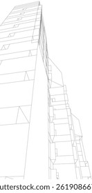 Abstract architectural drawing 3d illustration